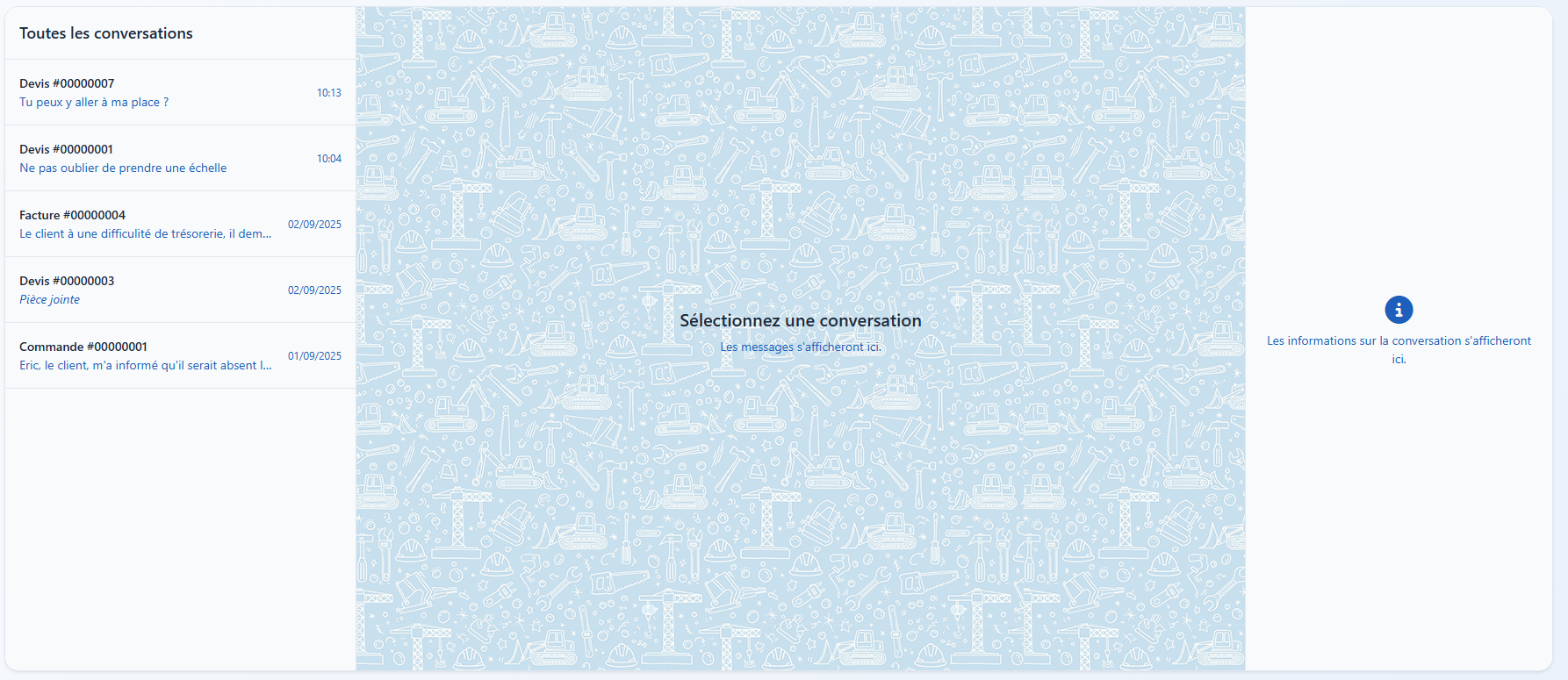 Interface des conversations par document FolloYou