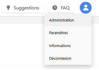 Selection des paramètres dans le profil utilisateur