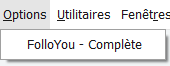 Menu option dans l'interface de Batigest Connect