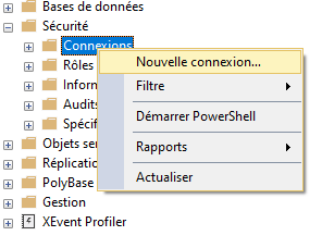 Création d'un nouvel utilisateur SQL